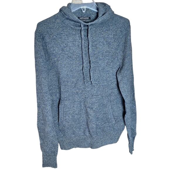 Banana Republic Women Medium Gray Hooded Cozy Popover Merino Wool Blend Sweater - Picture 1 of 6